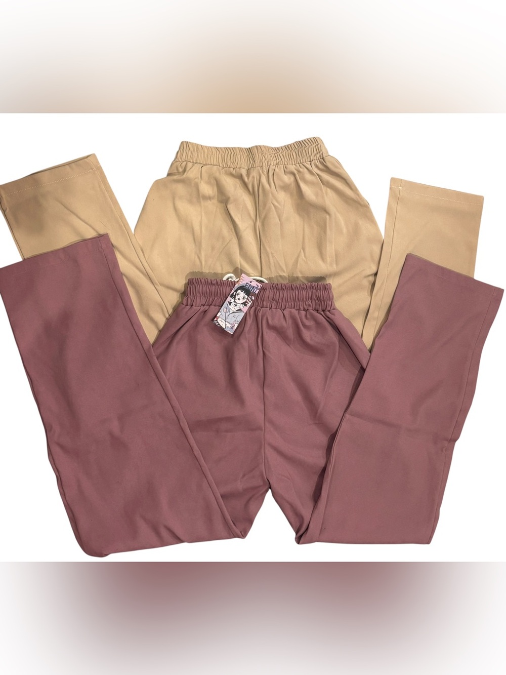 NWT ENN1 Wide Leg Drawstring Pants Bundle Beige & Dusty Rose lounge wear Small